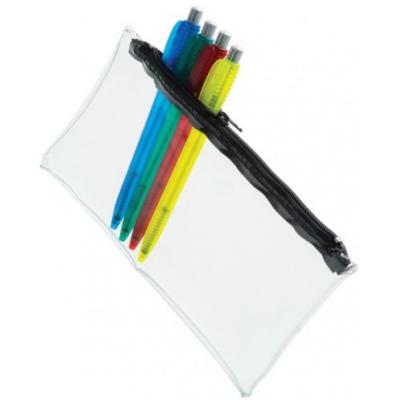 Image of PVC Pencil Case - Clear (Black Zip)