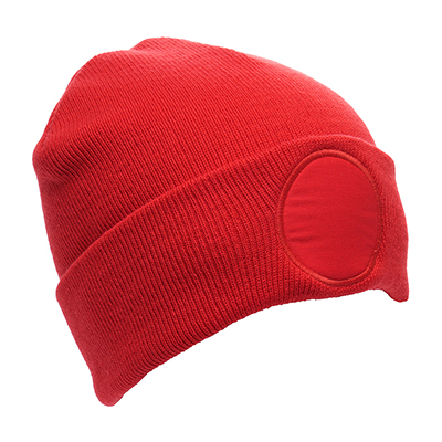 Image of Circular Patched Beanie Hat